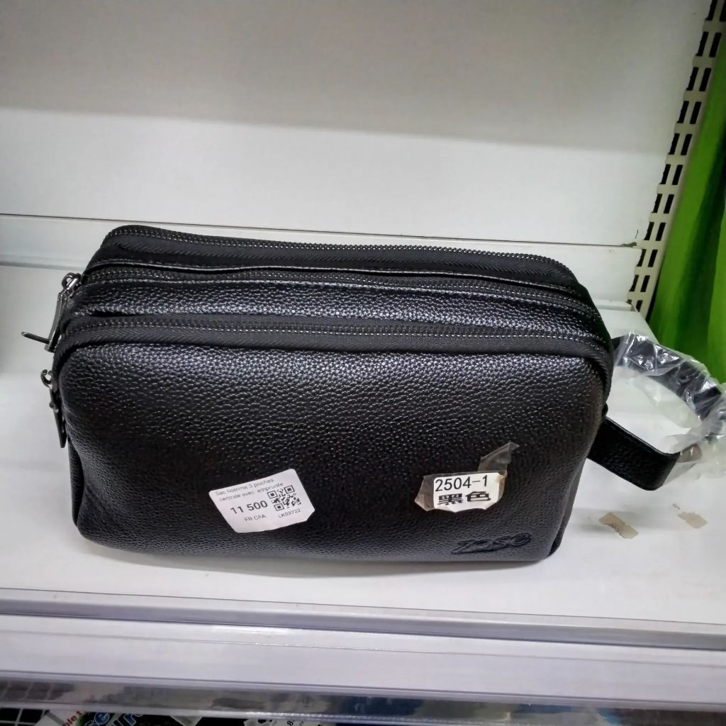 Sac homme 3 poches centrales avec emprunte digitale