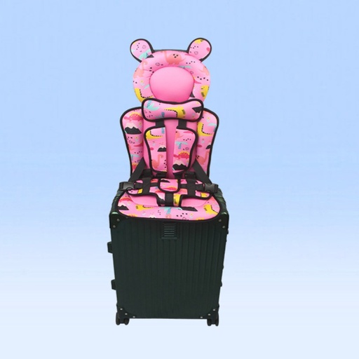 [LK03782A] Coussin siège valise enfant (Dinosaure rose)